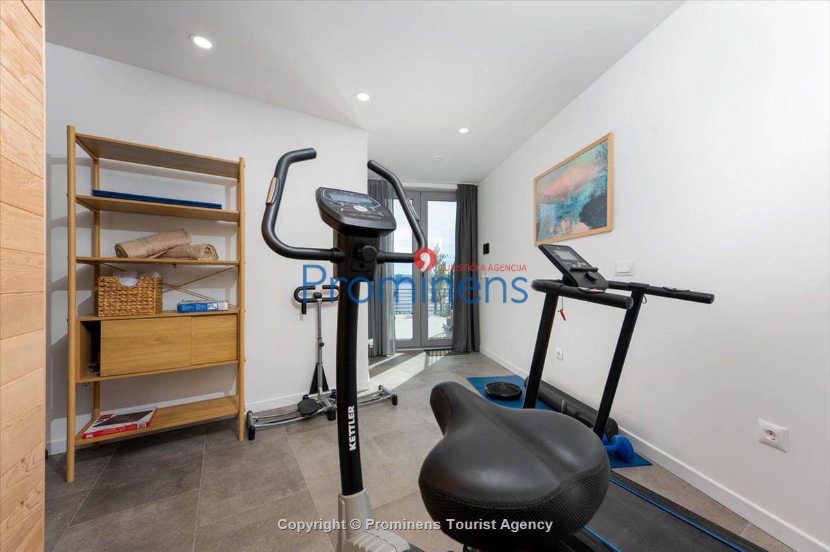 Villa Šime Brela – Pool, Sea View, Gym, Sleeps 4