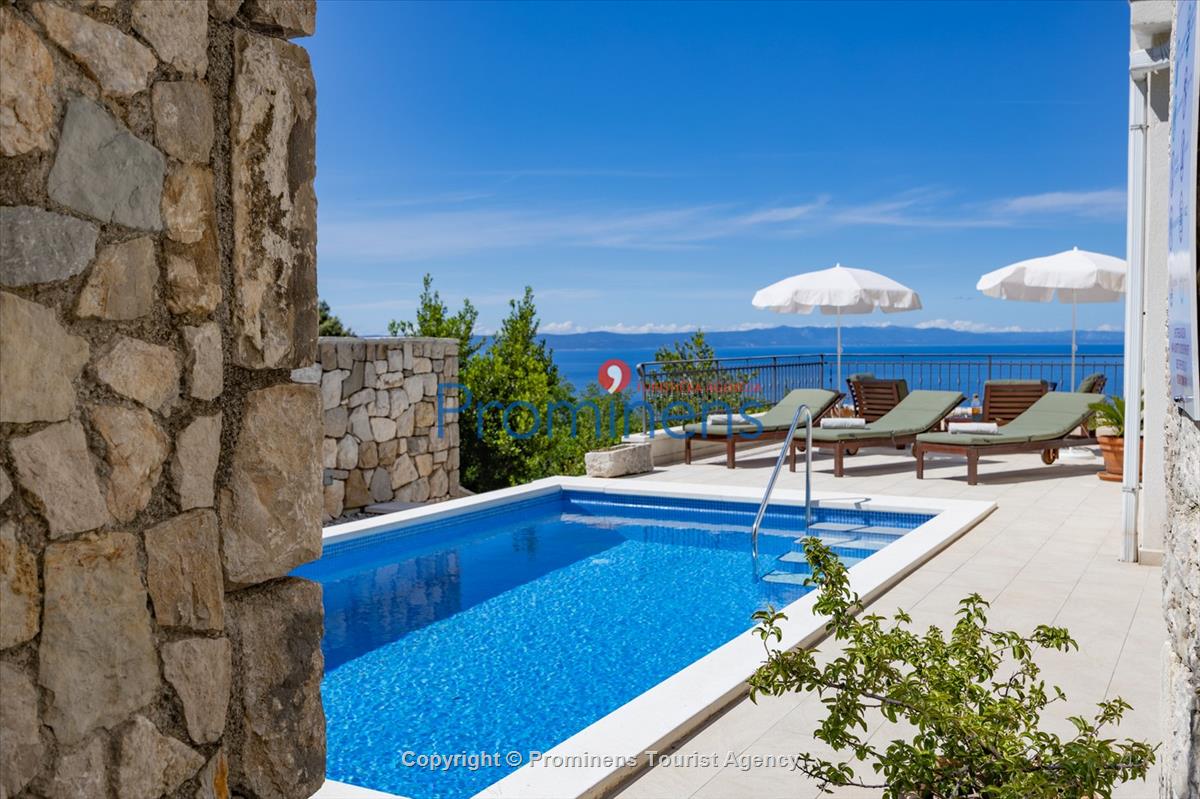 Ferienhaus Mely mit beheiztem Pool in Makarska - Panoramablick und Entspannung