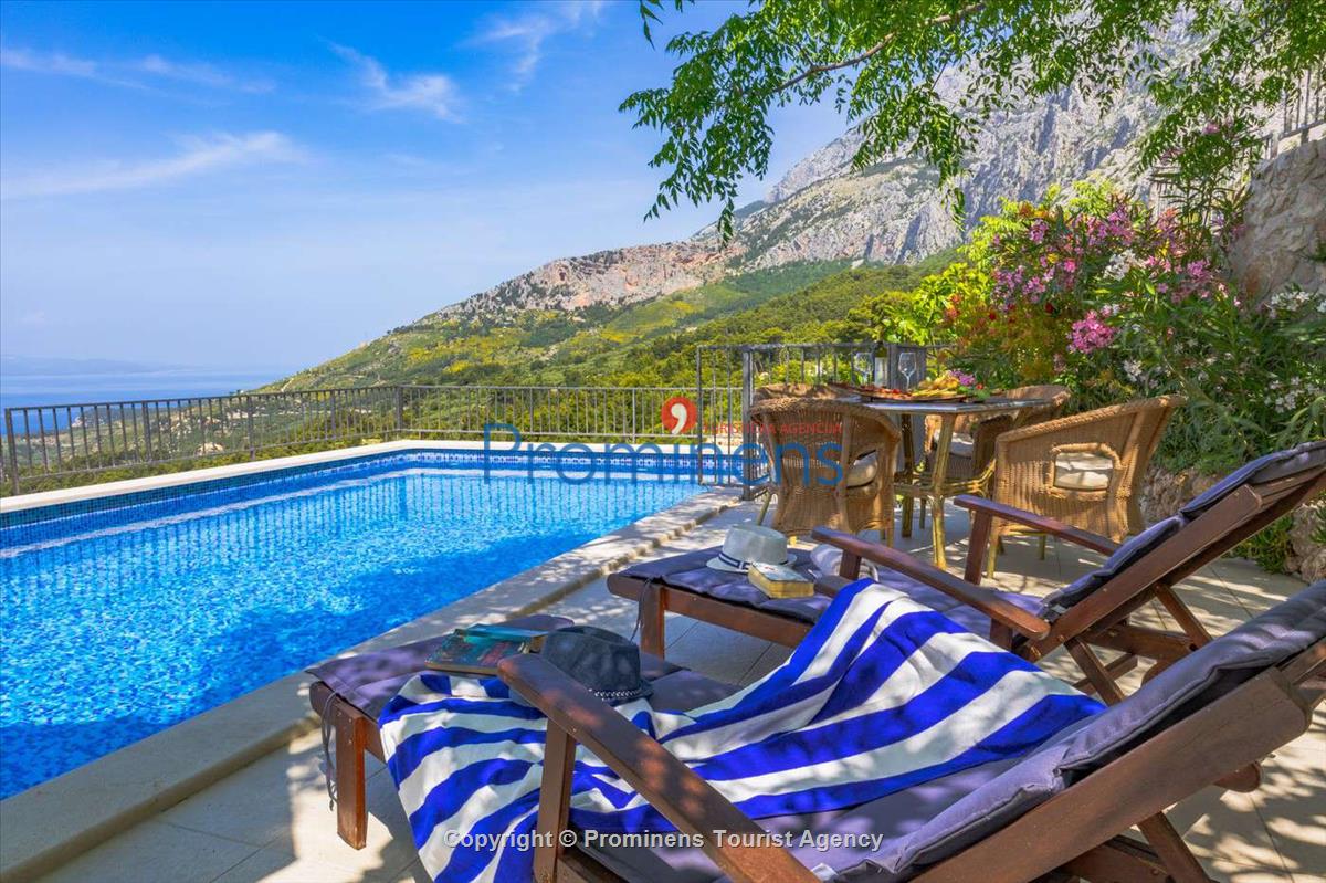Fereinhaus Stina mit Pool und Meerblick in Tučepi - Makarska Riviera -Kroatien mieten