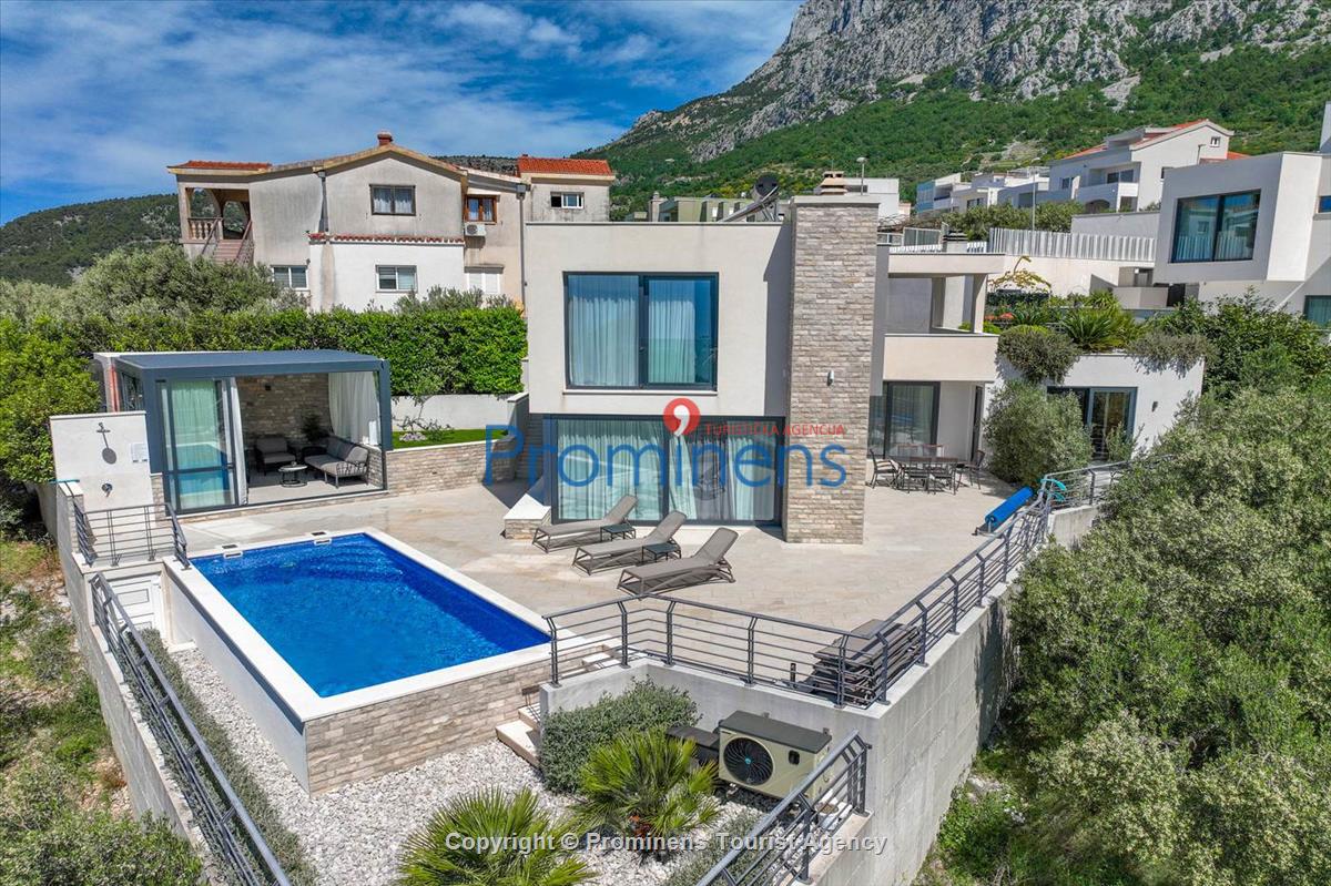 Ferienhaus Villa Oscar in Makarska mit beheiztem Pool, Whirlpool, Terrasse und Meerblick- ruhiger Familienurlaub
