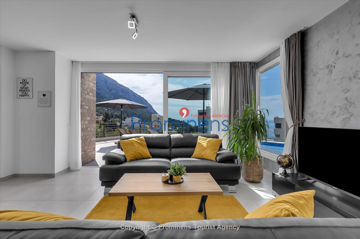 Ferienhaus Villa Oscar in Makarska mit beheiztem Pool, Whirlpool, Terrasse und Meerblick- ruhiger Familienurlaub